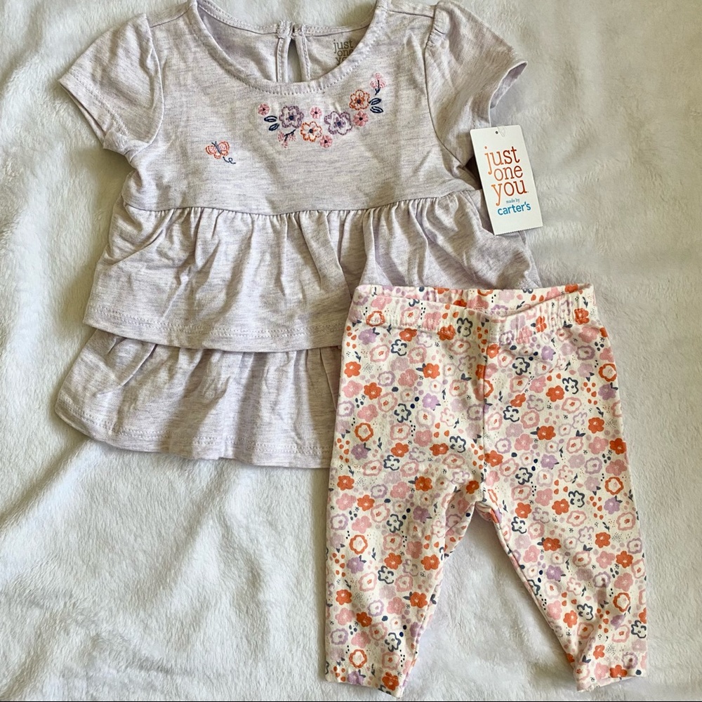 Carter’s Floral Shirt and Leggings Outfit Set